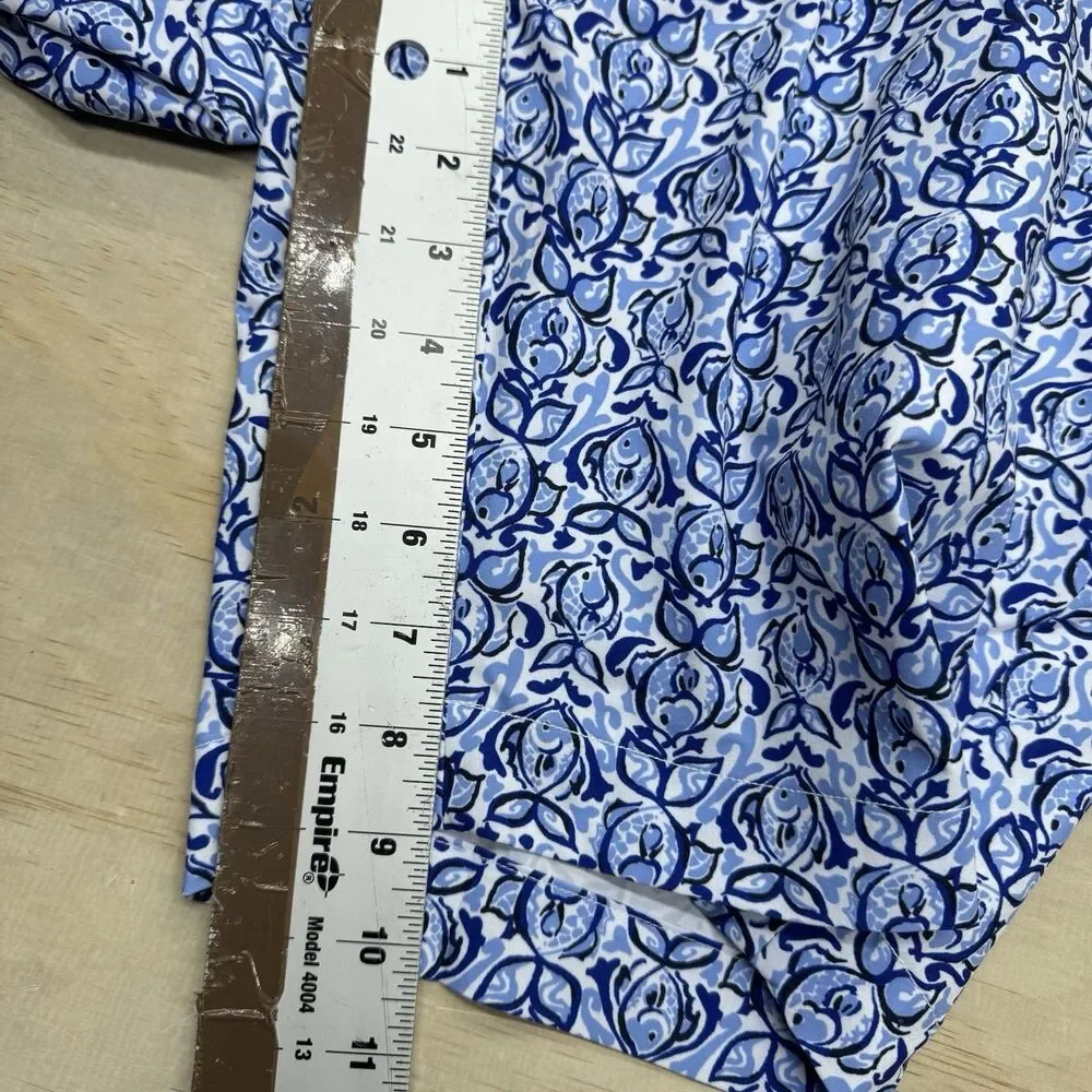 NEW RLX Ralph Lauren Classic Fit Water Repellent Fish Blue Golf Shorts Sz 34